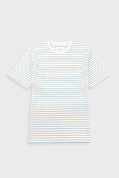 Short Sleeve Textured Stripe T-Shirt - Ecru / Misty Green