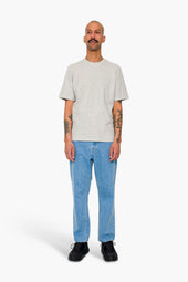 Short Sleeve Textured T Shirt Light Grey Melange
