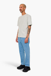 Short Sleeve Textured T Shirt Light Grey Melange