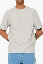 Short Sleeve Textured T Shirt Light Grey Melange