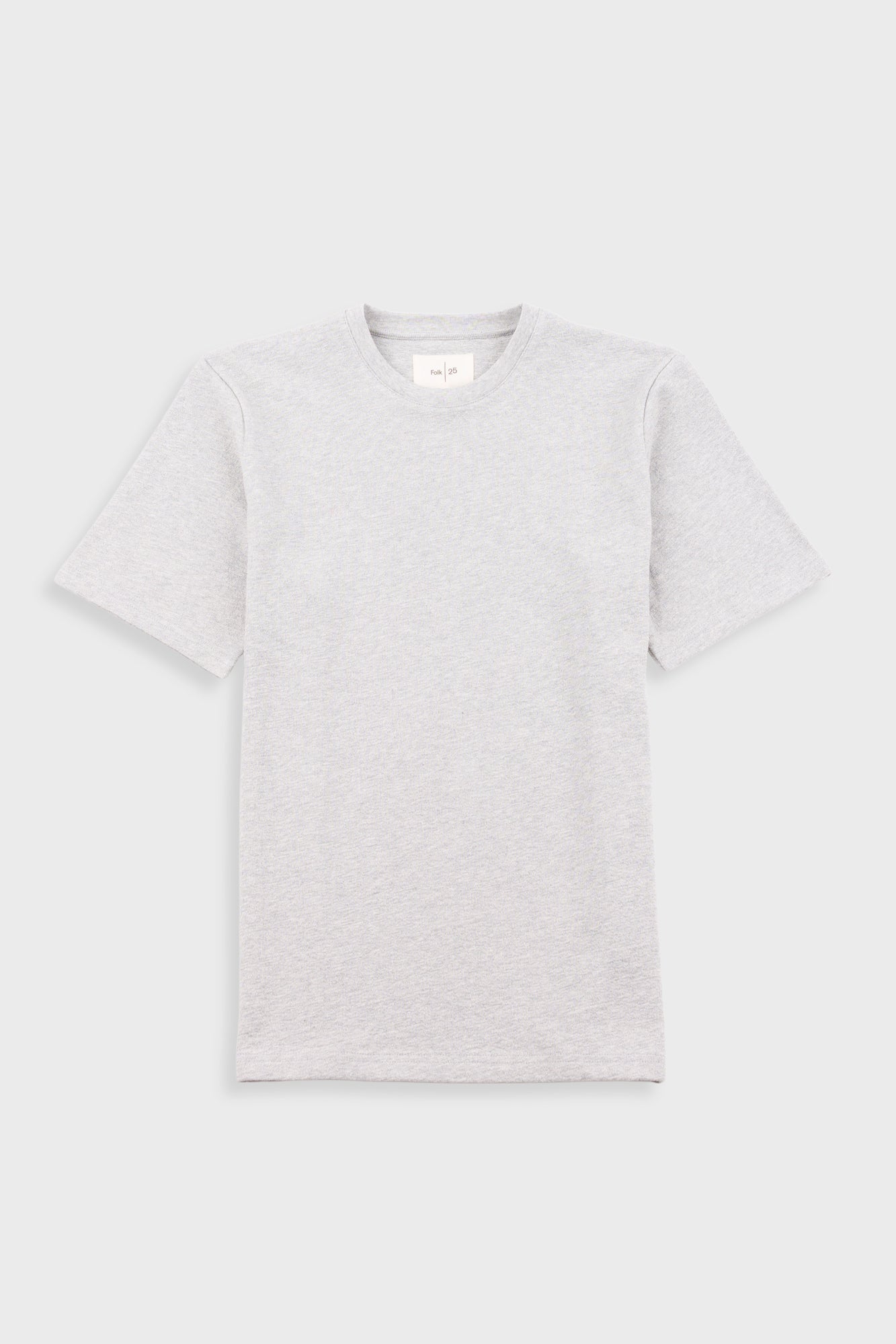 Short Sleeve Textured T Shirt Light Grey Melange