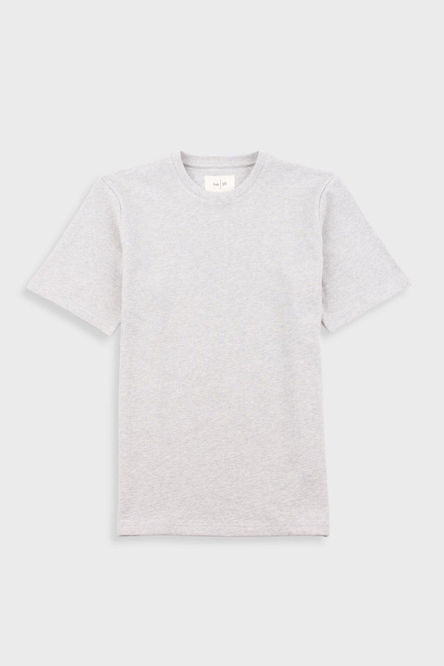 Short Sleeve Textured T-Shirt - Light Grey Melange