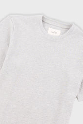 Short Sleeve Textured T Shirt Light Grey Melange
