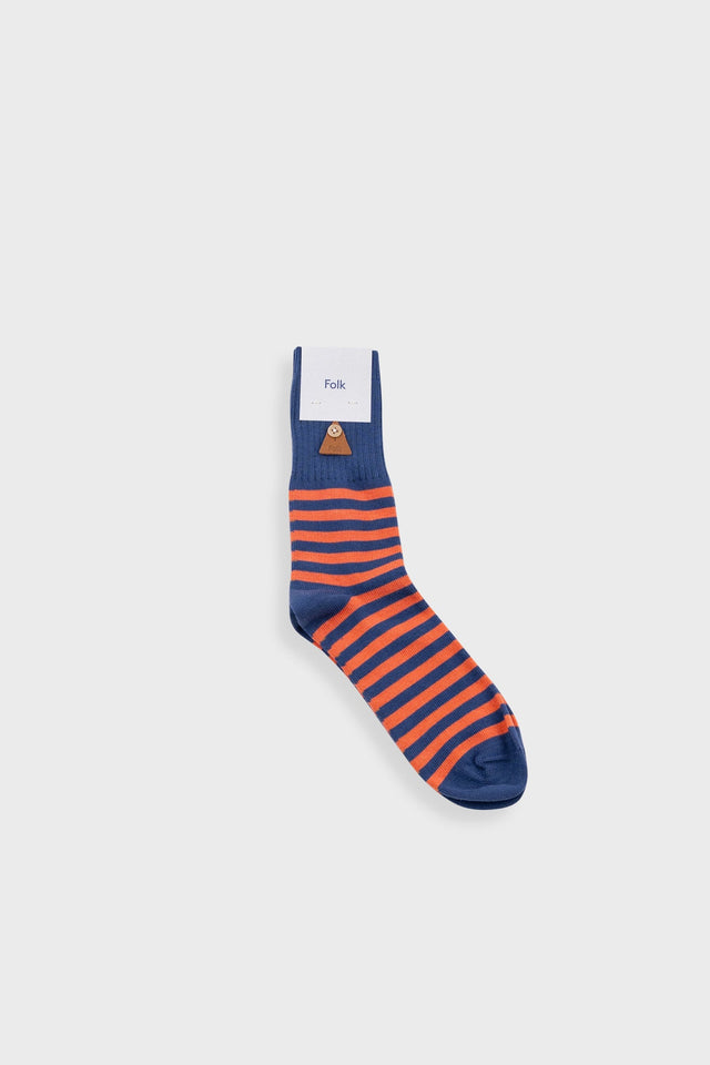 Striped Sock - Orange Blue Stripe