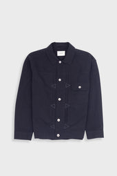 Trucker Jacket - Black Seersucker