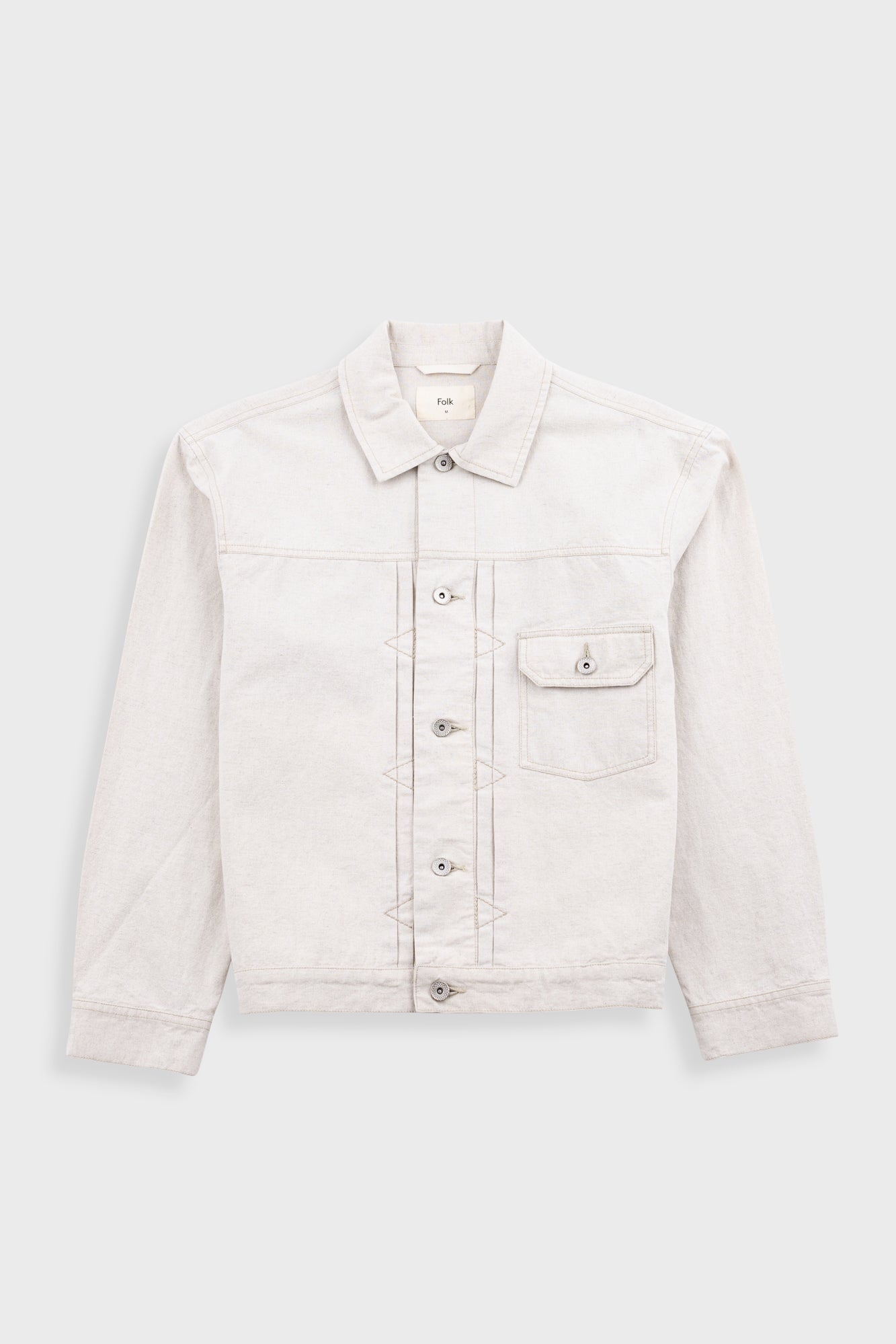 Trucker Jacket Natural Linen Cotton Canvas