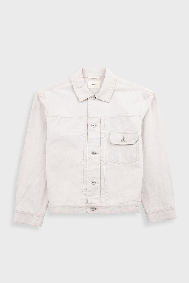 Trucker Jacket - Natural Linen Cotton Canvas