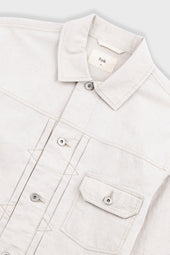 Trucker Jacket Natural Linen Cotton Canvas