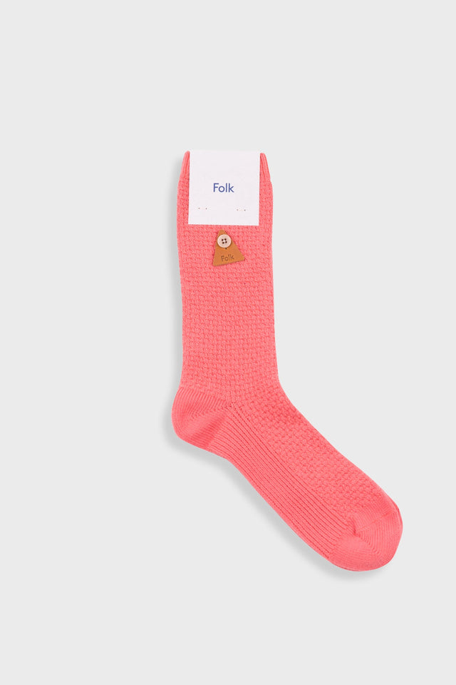 Waffle Socks - Dark Pink