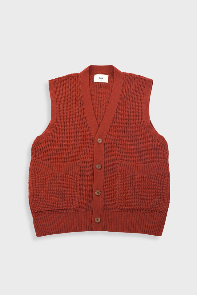 Waffle Vest - Crimson