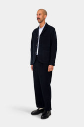 Wide Fit Blazer Ash Navy Brushed Twill