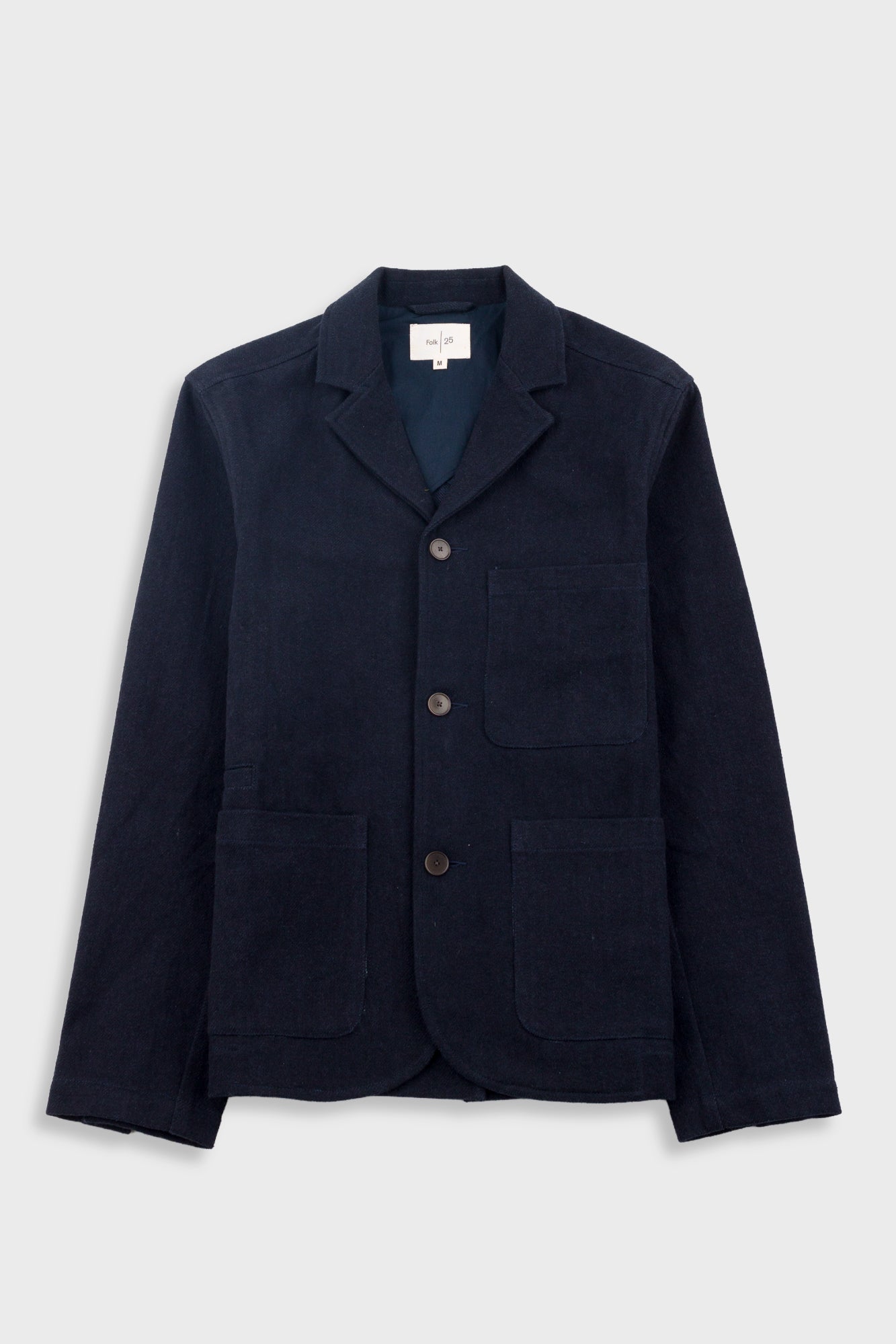 Wide Fit Blazer Ash Navy Brushed Twill