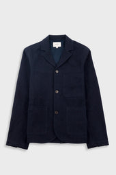 Wide Fit Blazer - Ash Navy Brushed Twill
