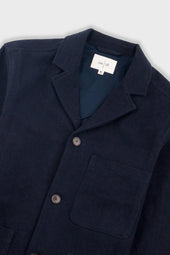 Wide Fit Blazer Ash Navy Brushed Twill