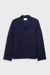 Wide Fit Blazer - Navy Tech Slub