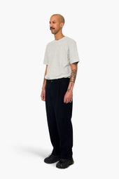 Wide Fit Trouser Ash Navy Brushed Twill
