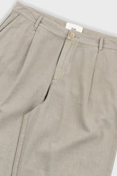 Wide Fit Trouser Sage Herringbone