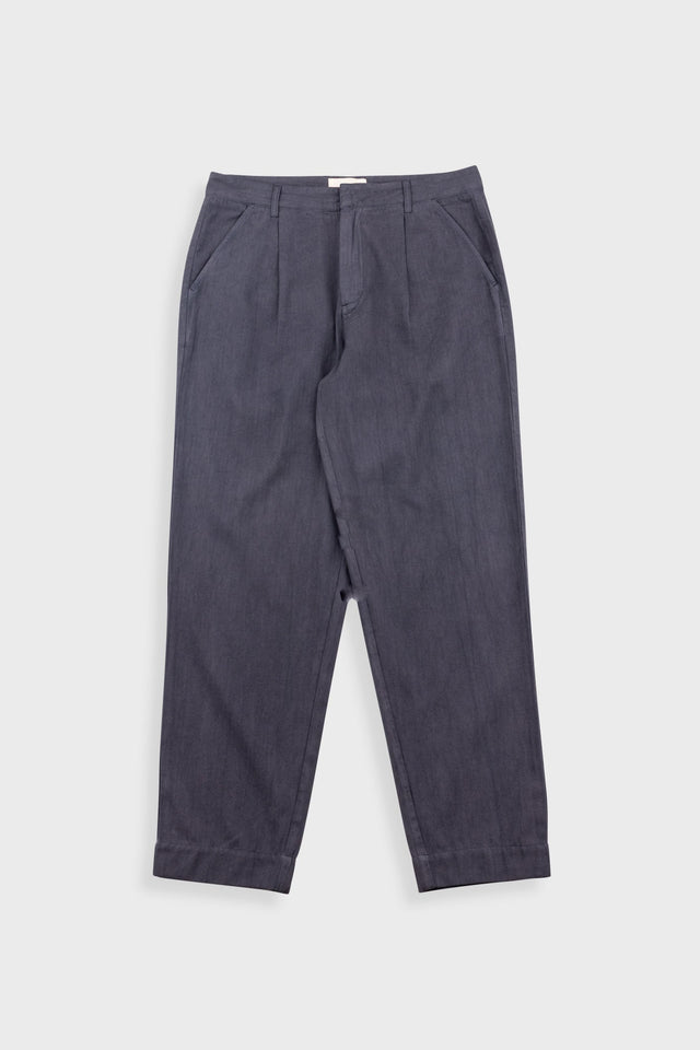 Lunar Suit Trouser - Soft Black Cotton Linen