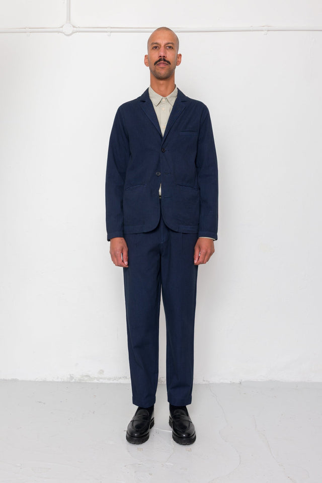 Assembly Blazer - Navy Herringbone