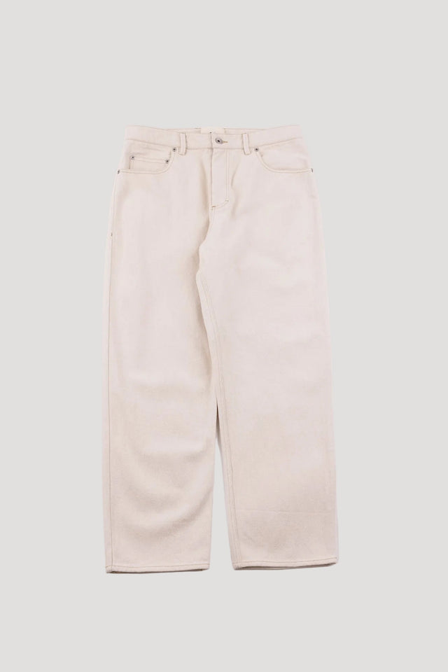 Barrel Leg Trouser - Ecru Twill