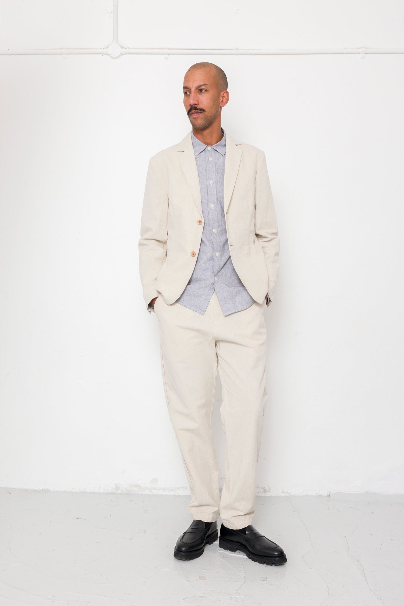 Cotton Linen Blazer Natural Linen Canvas