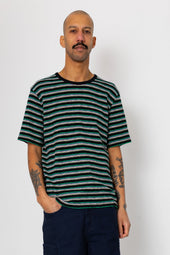 Multistripe T Shirt Green Mix