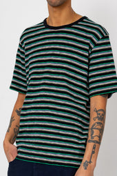Multistripe T Shirt Green Mix