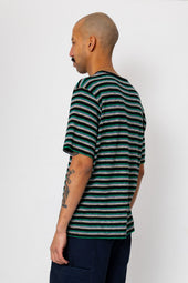 Multistripe T Shirt Green Mix