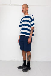 Oversized Striped T Shirt Off White Blue
