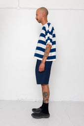 Oversized Striped T Shirt Off White Blue