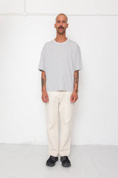 Oversized T Shirt Grey Melange Slub