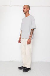 Oversized T Shirt Grey Melange Slub