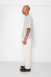 Oversized T Shirt Grey Melange Slub