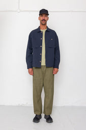 Patch Overshirt Slub Linen