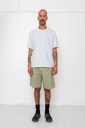 Short Sleeve Textured Striped T Shirt Ecru Bright