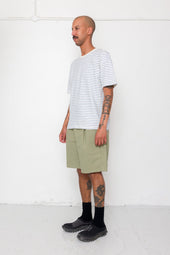 Short Sleeve Textured Striped T Shirt Ecru Bright