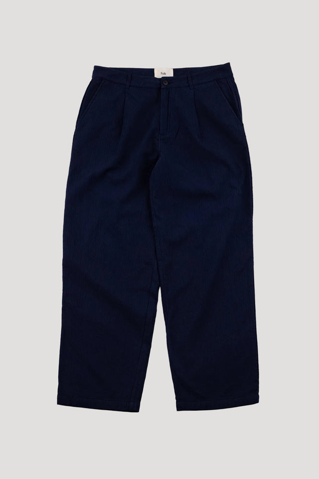 Wide Fit Trouser - Navy Topstitch