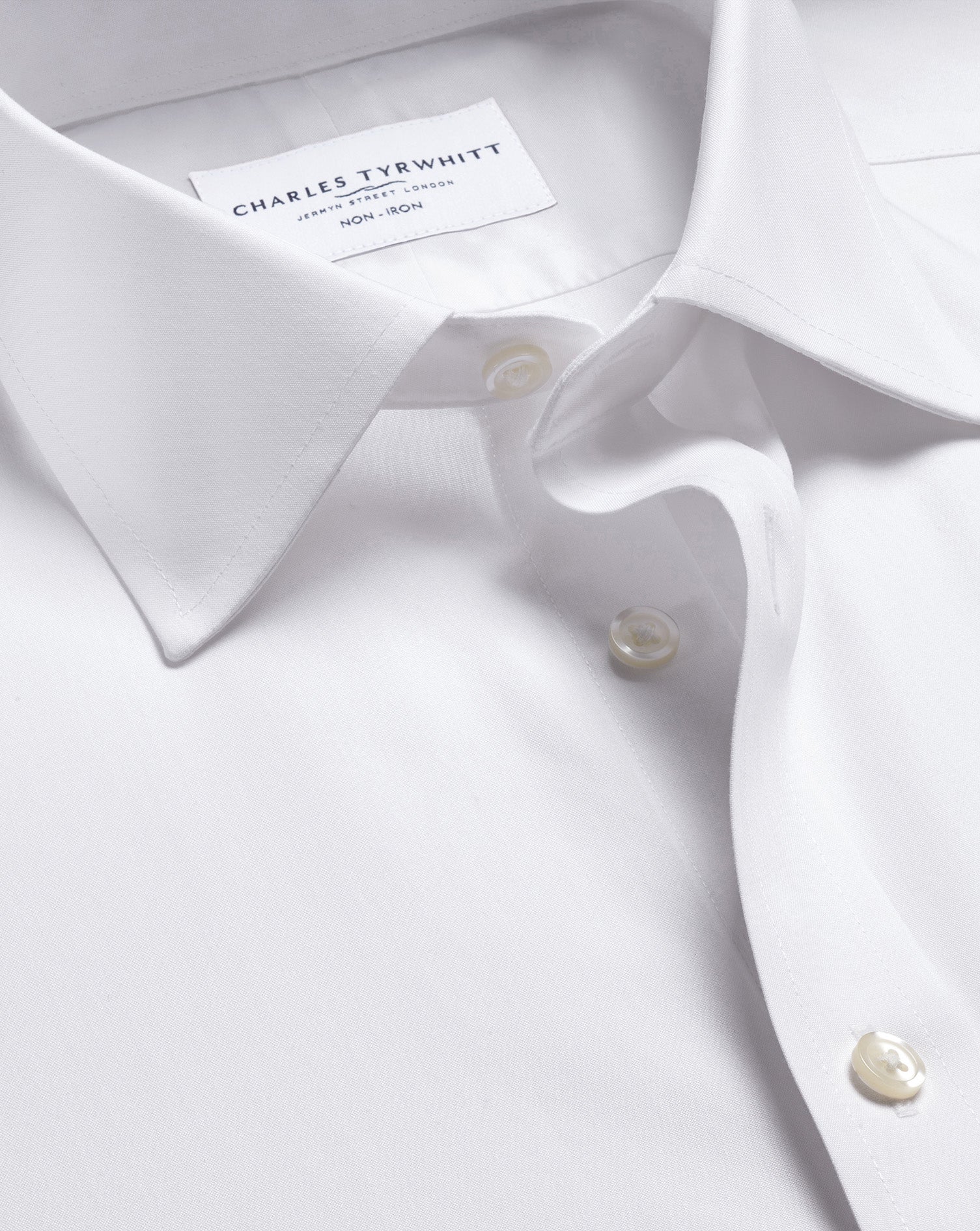 Non-Iron Stretch Poplin Shirt - White