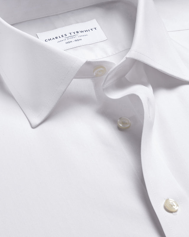 Non-Iron Stretch Poplin Shirt - White