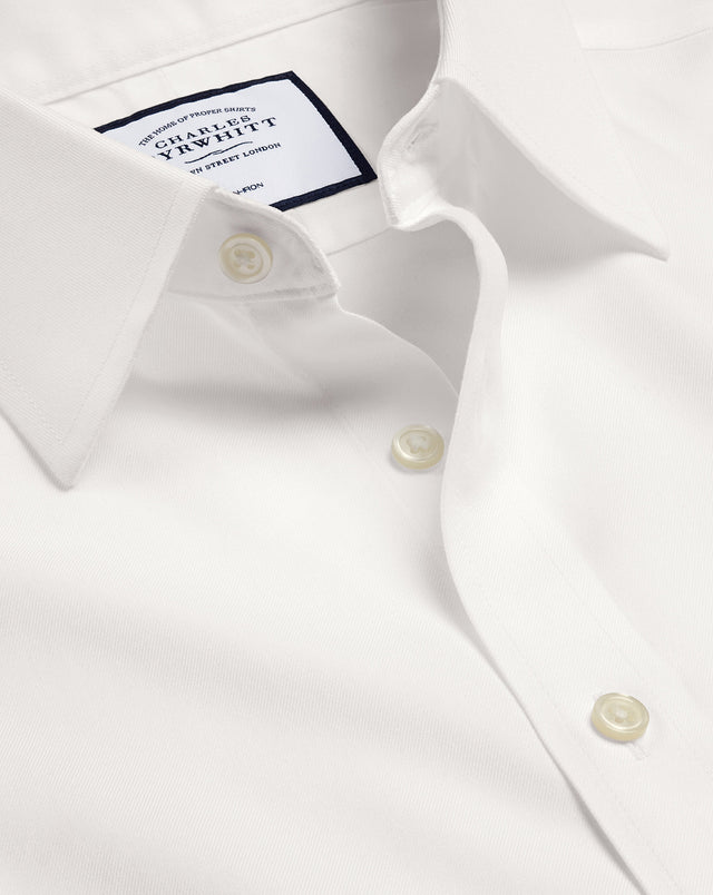 Non-Iron Twill Shirt - Ivory White