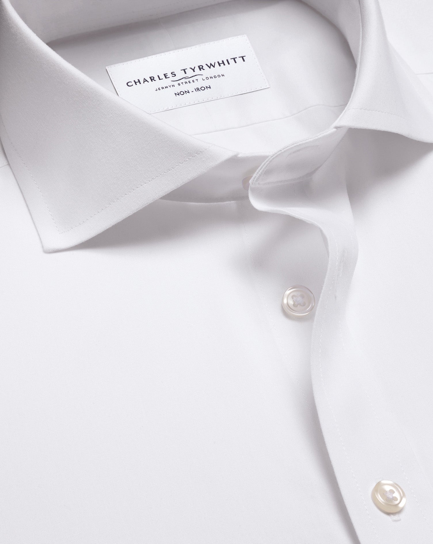 Non-Iron Stretch Poplin Shirt - White