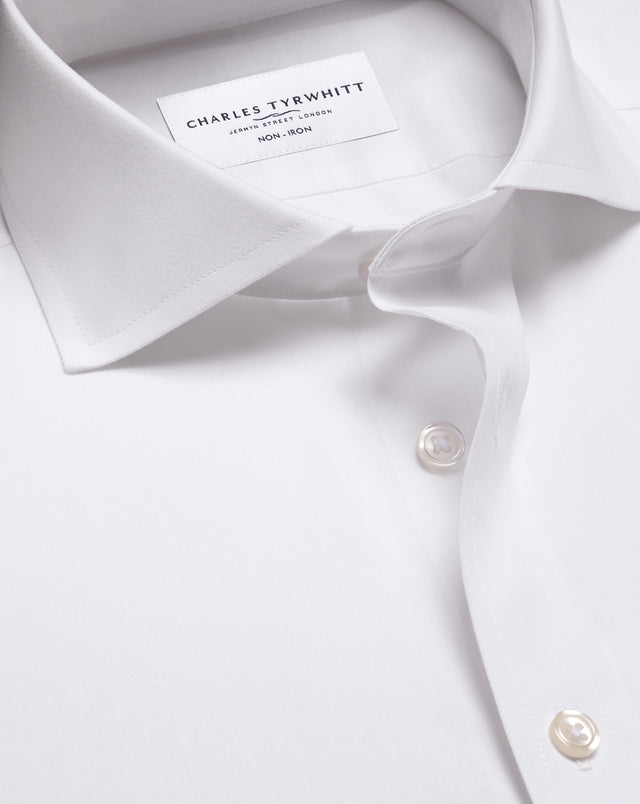 Non-Iron Stretch Poplin Shirt - White