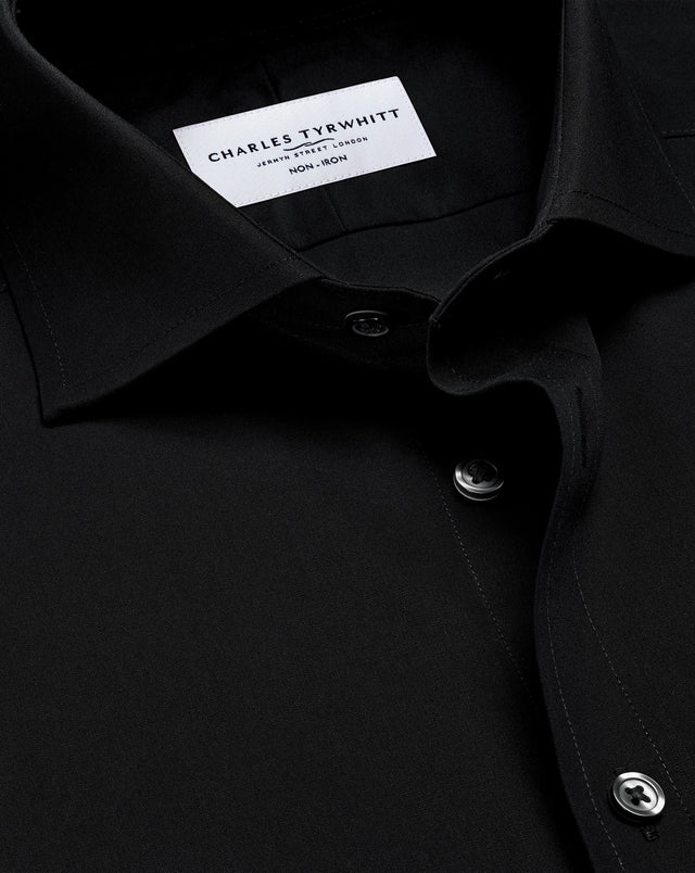 Non-Iron Stretch Poplin Shirt - Black