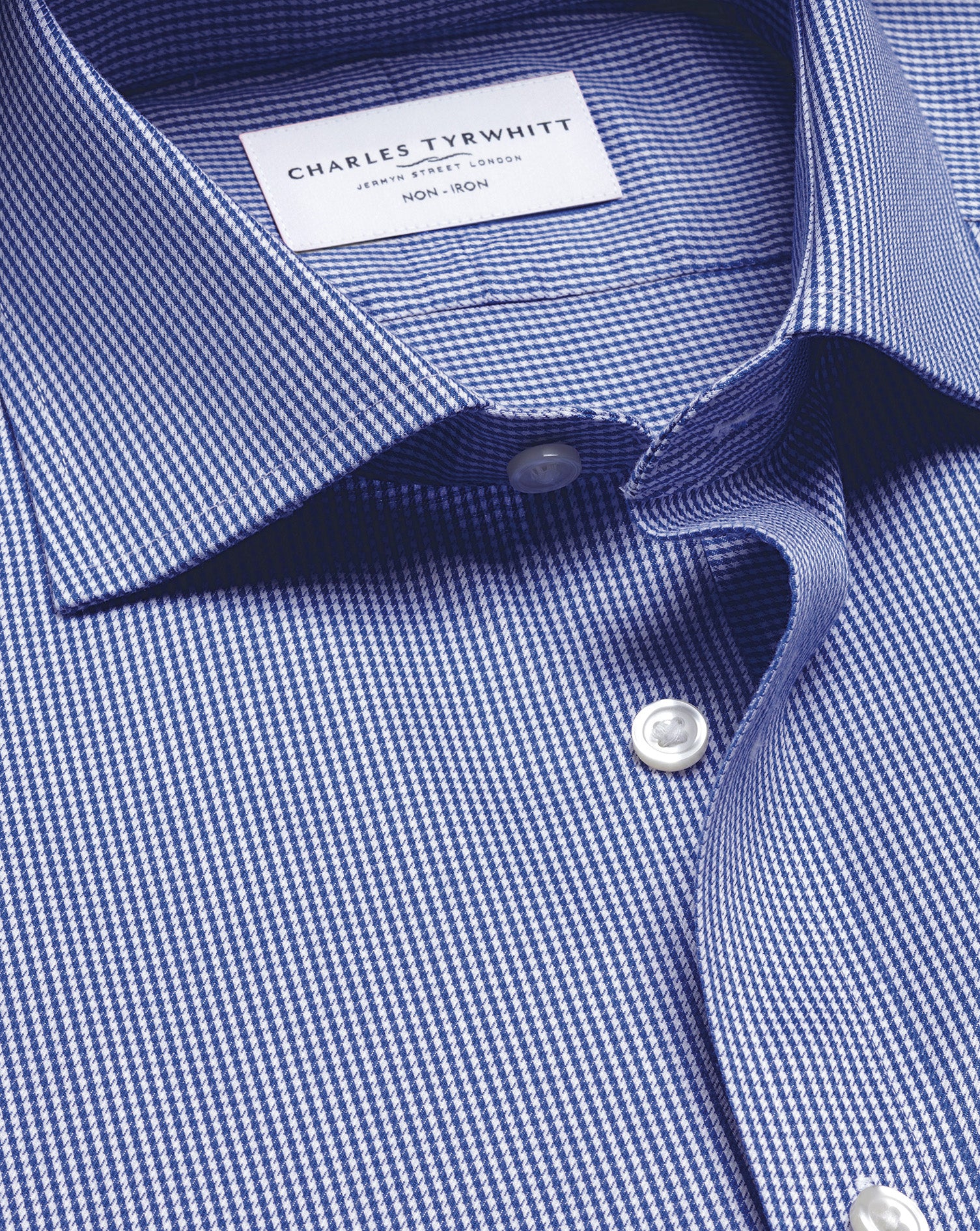 Non-Iron Puppytooth Shirt - Royal Blue