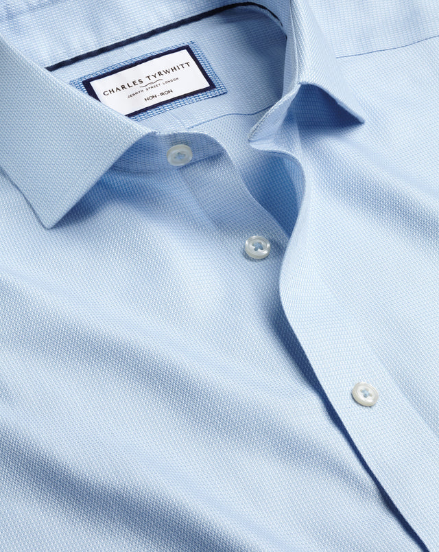 Non-Iron Mayfair Weave Shirt - Light Blue