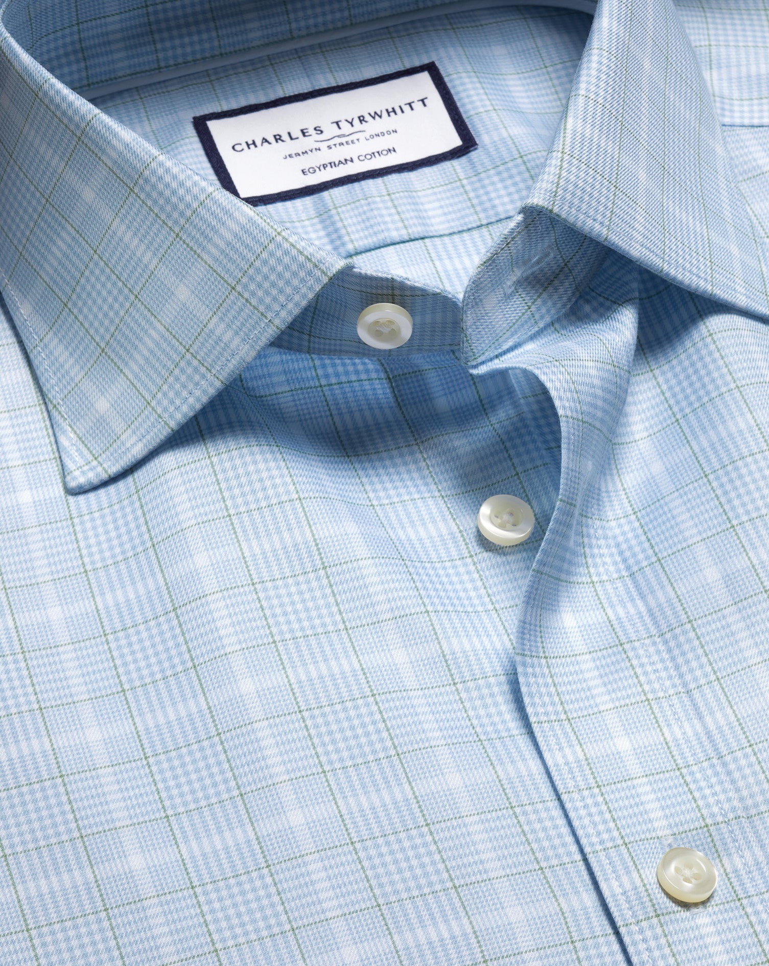 Luxury Prince Of Wales Check Shirt Green