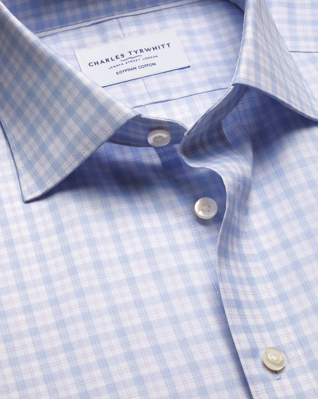 Luxury Check Shirt - Lilac and Blue