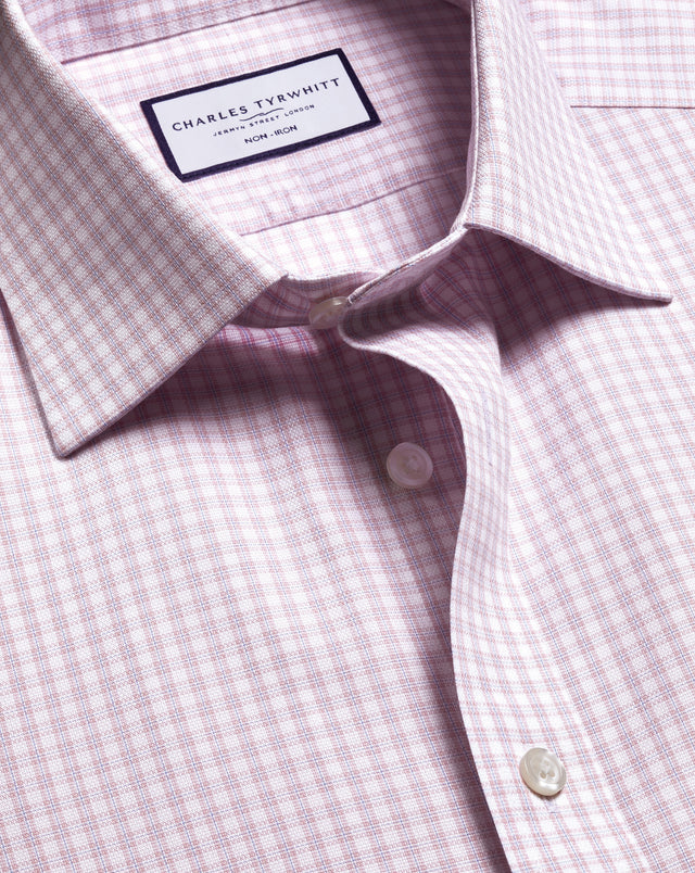Non-Iron Royal Oxford Check Shirt - Pink