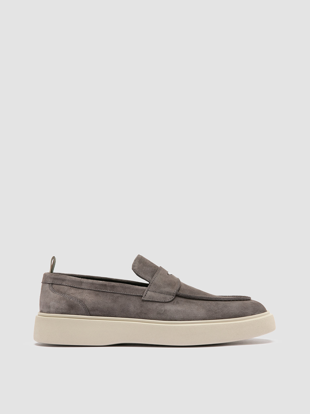 Frame 001 Grey Suede Penny Loafers