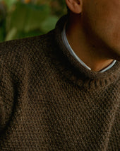SE28 DARK BROWN BRITISH WOOL GUERNSEY UNISEX SWEATER